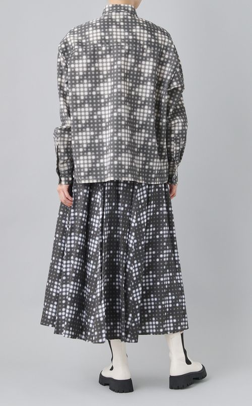 LEDチェックプリントシャツ