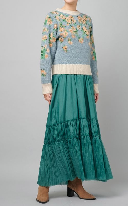 フラワージャガードニット