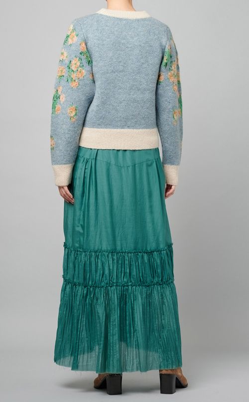 フラワージャガードニット