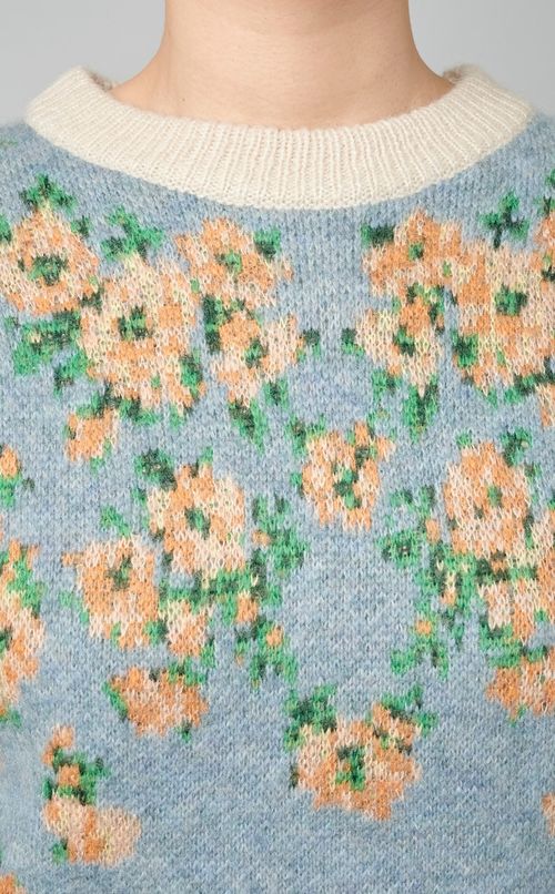 フラワージャガードニット