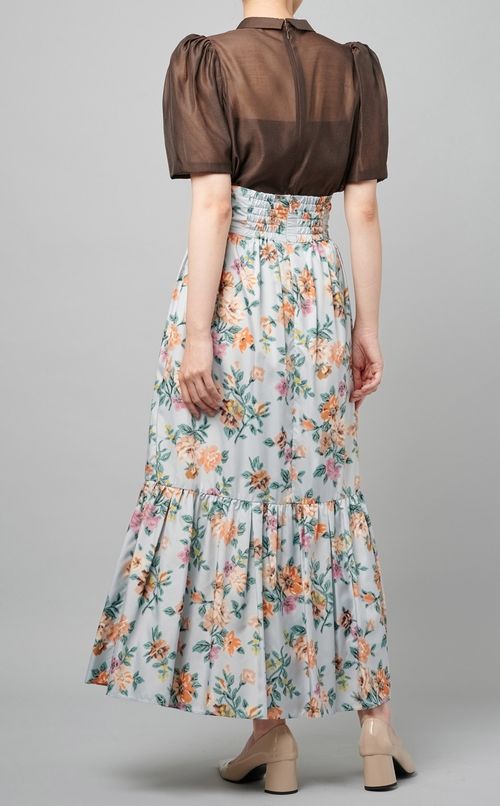 フラワーハイウエストスカート