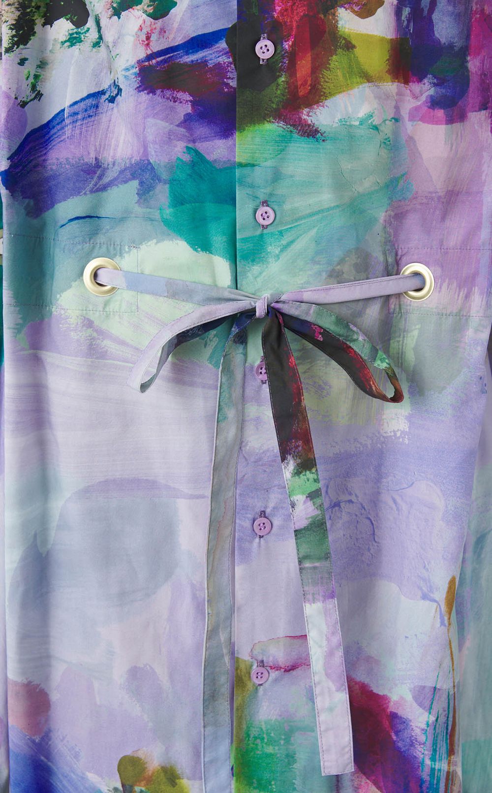 モネプリントコットンシャツワンピース