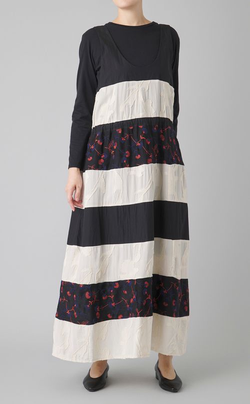 【reADdress】ノットストラップパッチワークワンピース