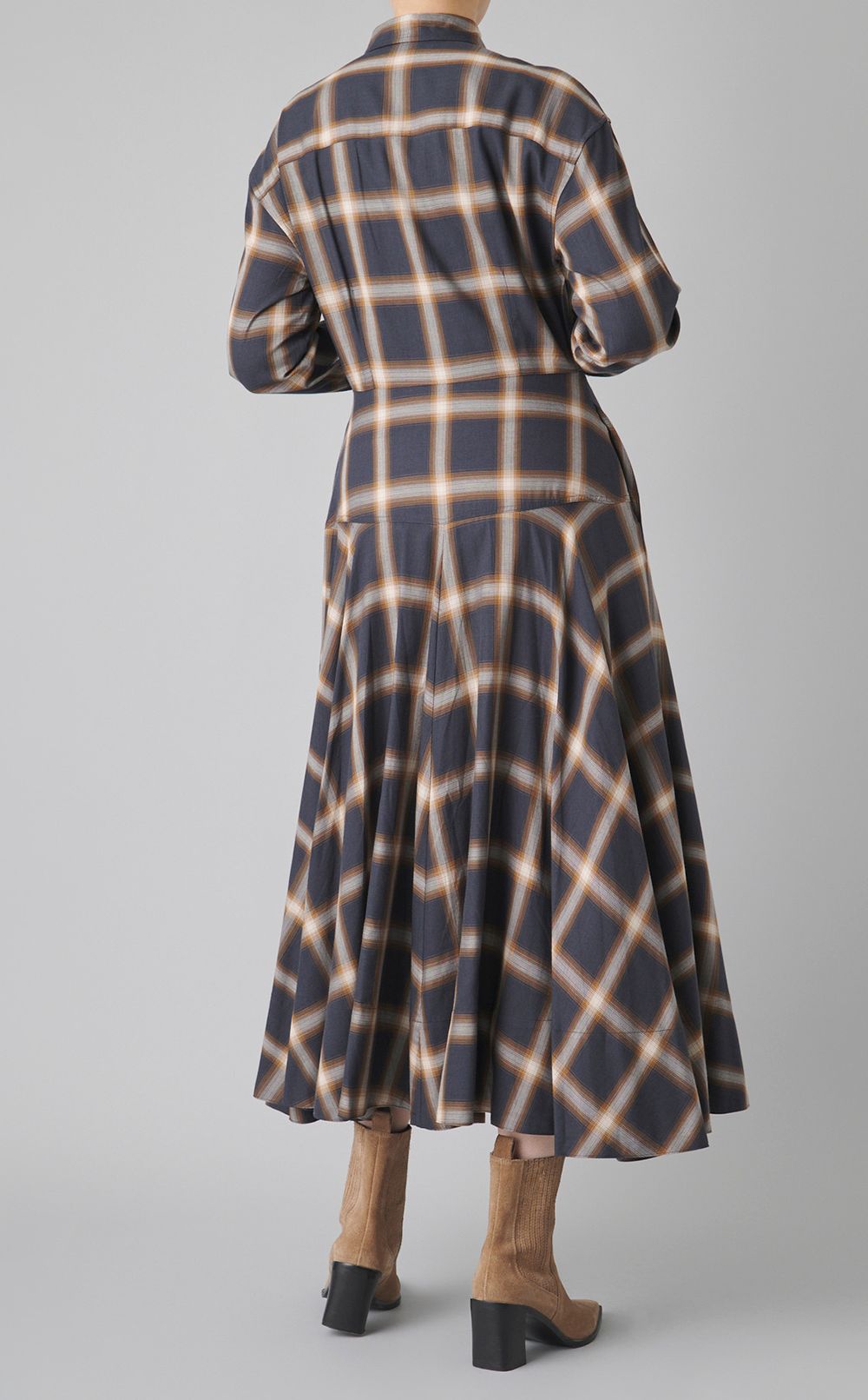 ツイルチェックシャツワンピース