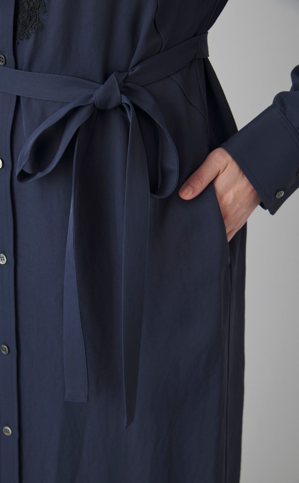 レースコンビシャツワンピース