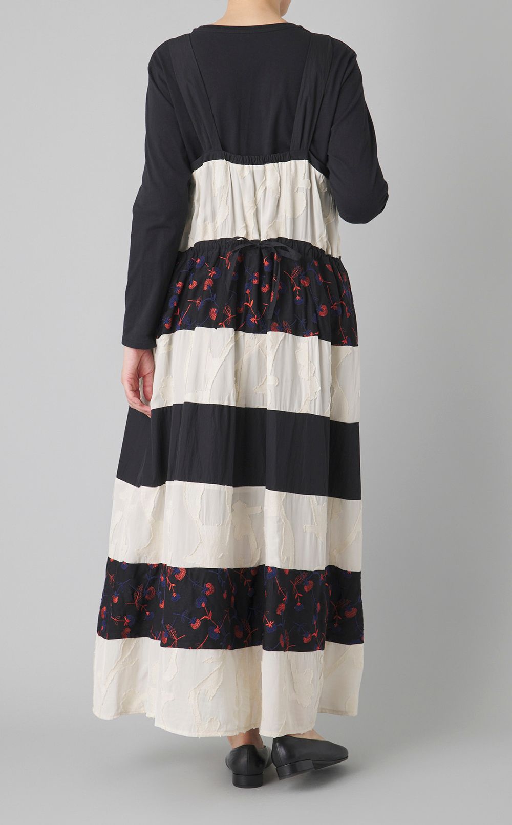 【reADdress】ノットストラップパッチワークワンピース