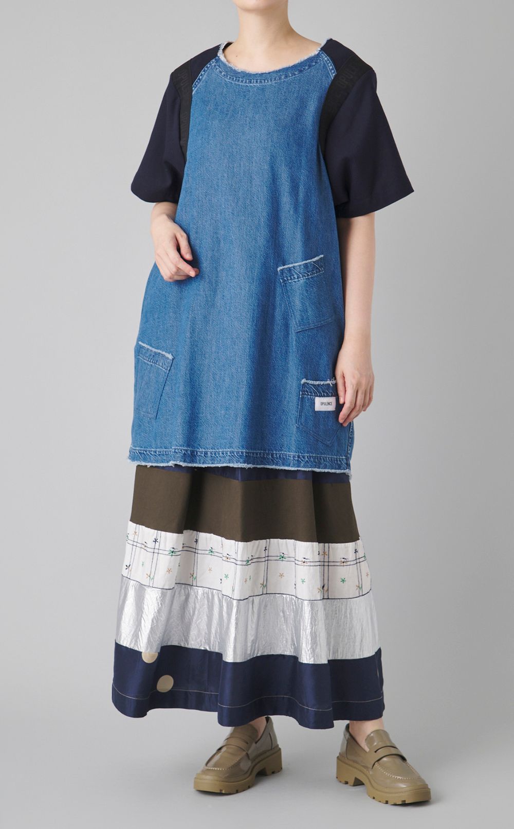 【reADdress】ボーダーパッチワークスカート