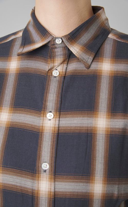 ツイルチェックシャツワンピース