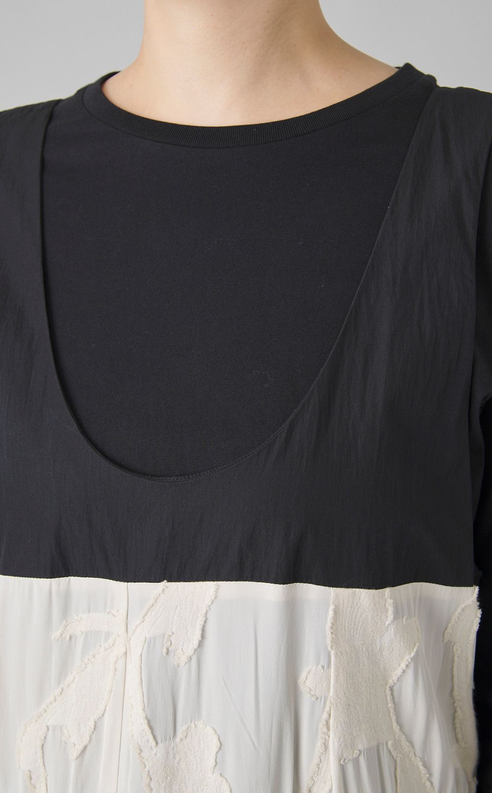 【reADdress】ノットストラップパッチワークワンピース