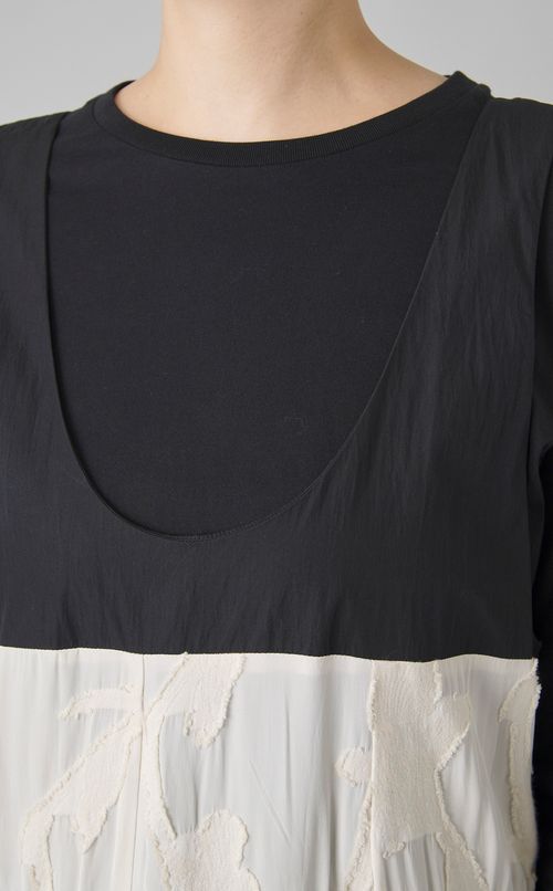 【reADdress】ノットストラップパッチワークワンピース