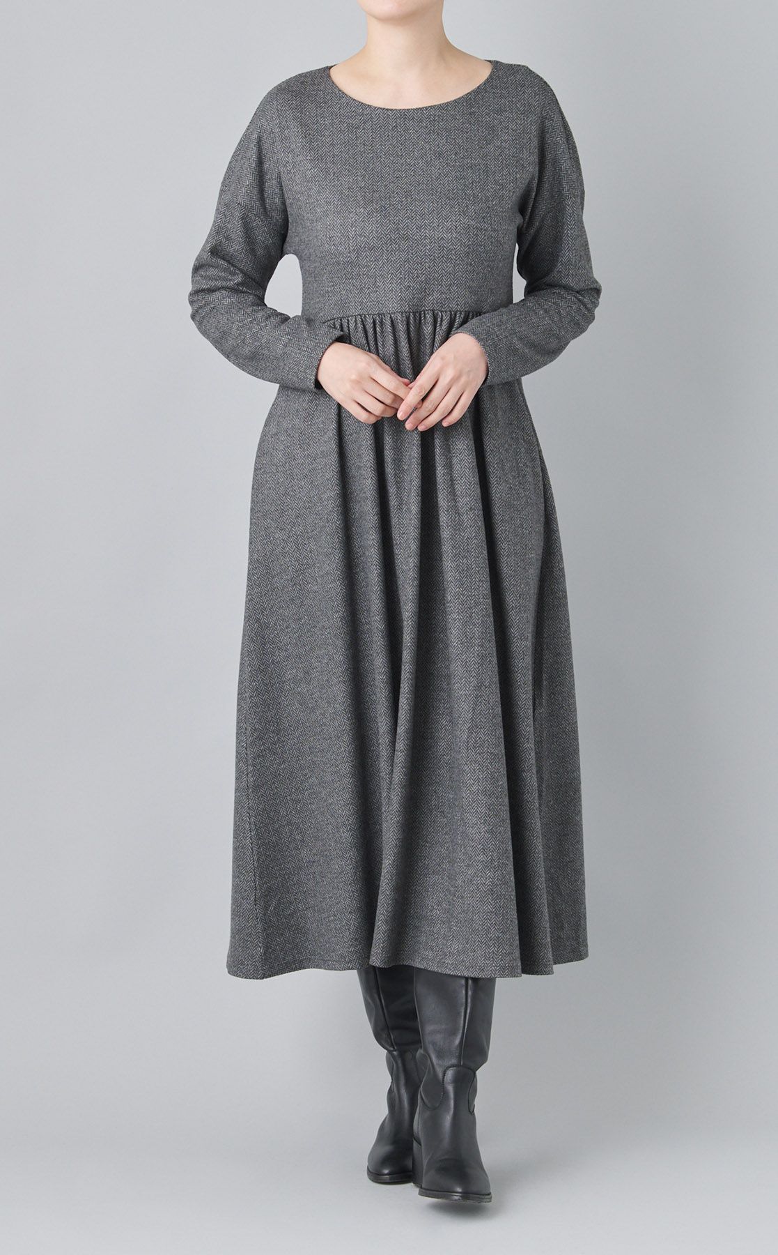 Weekend Max Mara｜ヘリンボーンギャザーワンピース