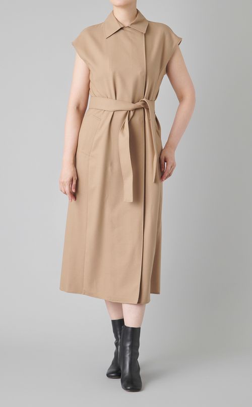 ウールフランネルベルトワンピース