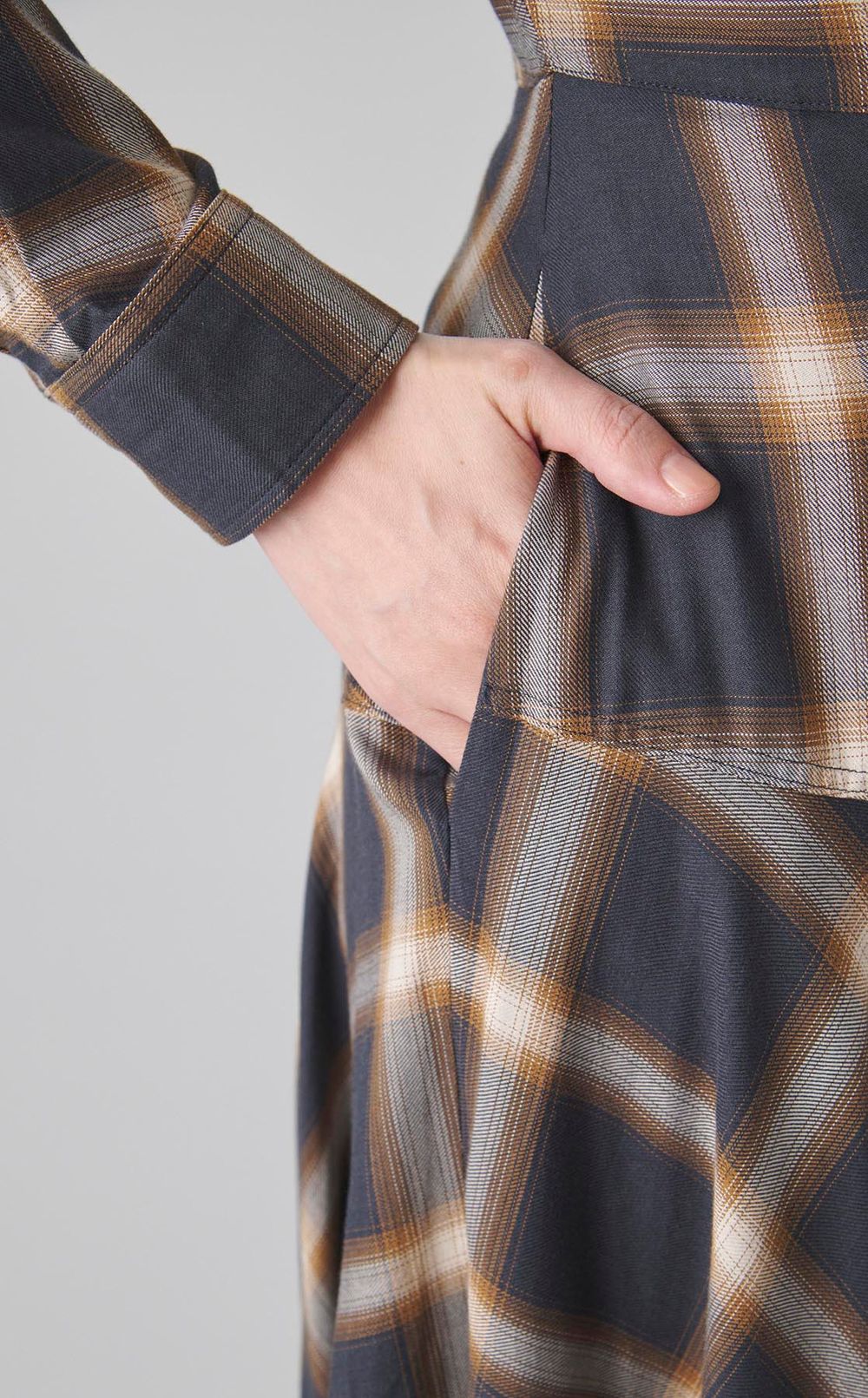 ツイルチェックシャツワンピース