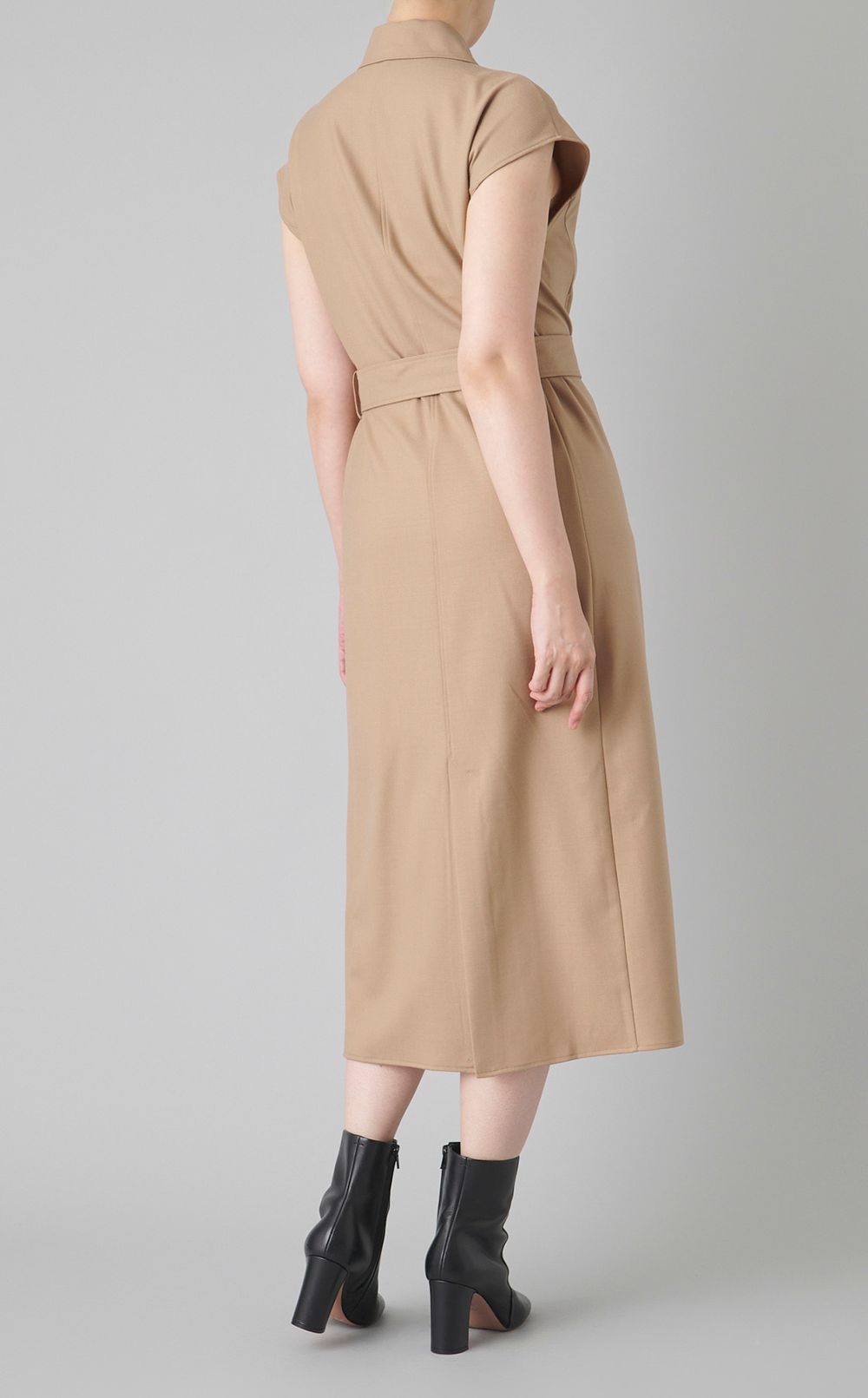 ウールフランネルベルトワンピース