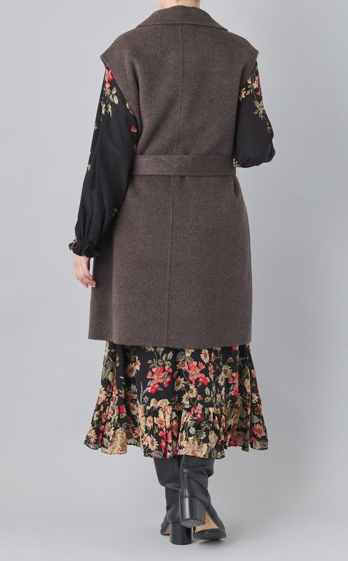 ウールカシミアスリーブレスコート