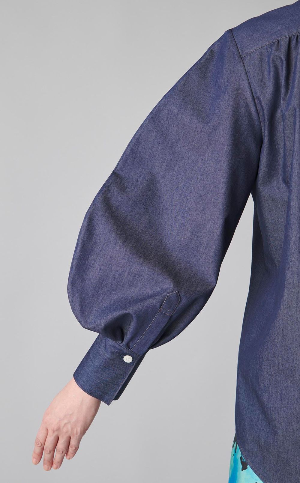 デニムボウタイブラウス