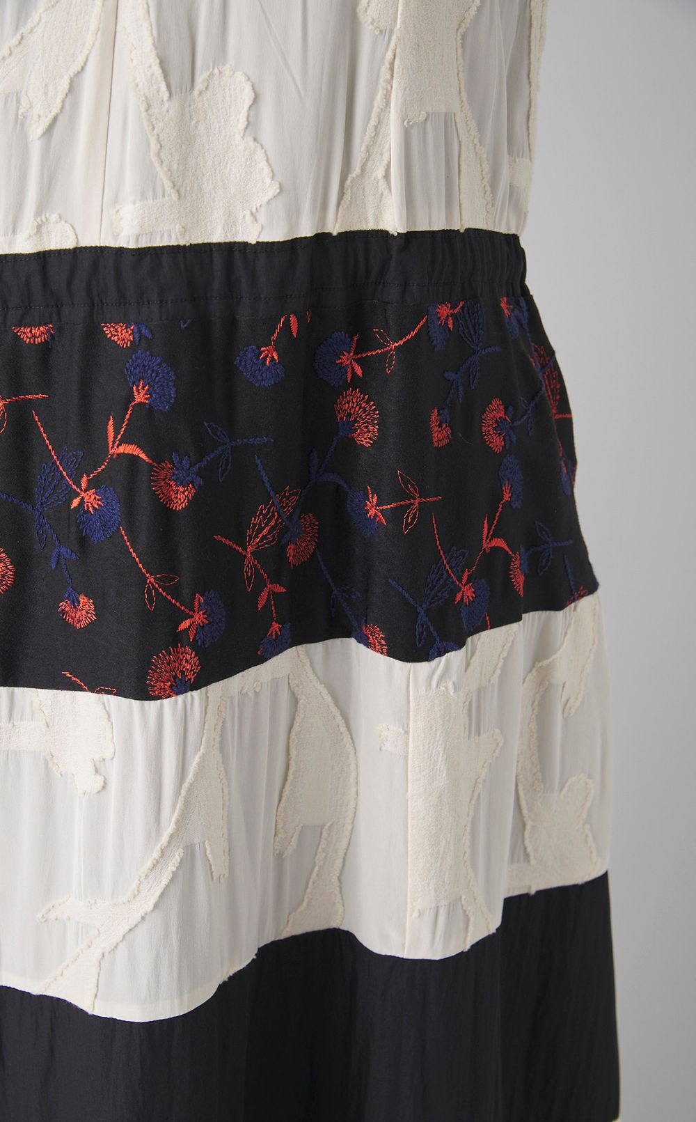 【reADdress】ノットストラップパッチワークワンピース