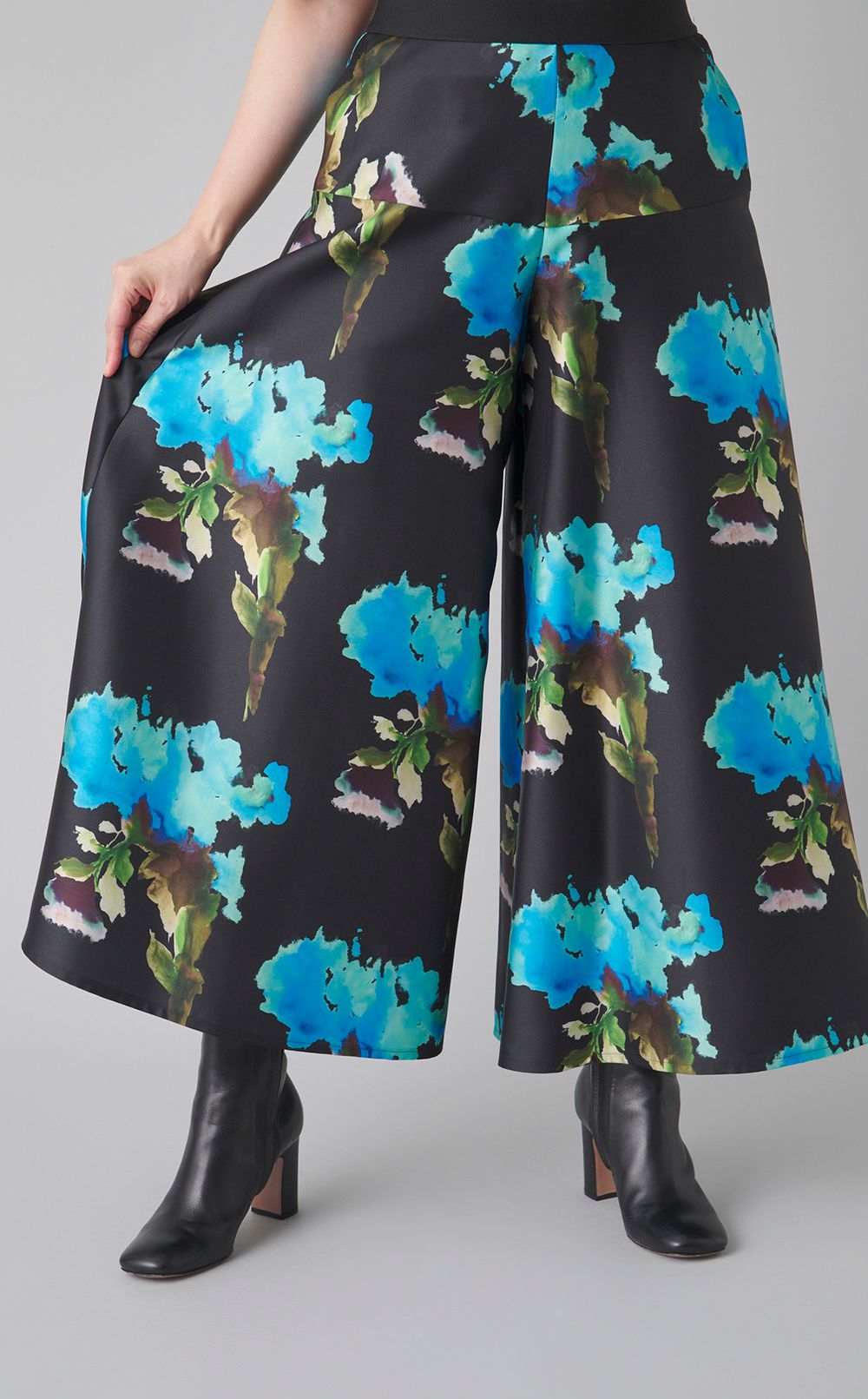 プリント切替フレアーパンツ