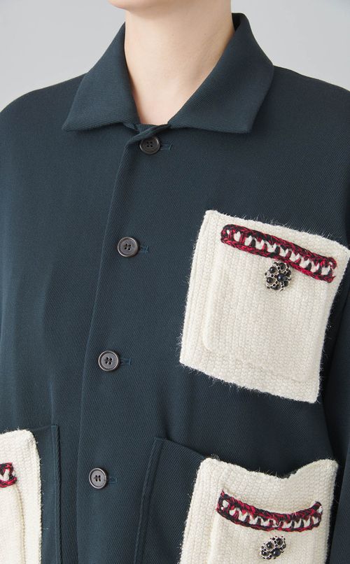 【reADdress】ツイードポケットシャツ