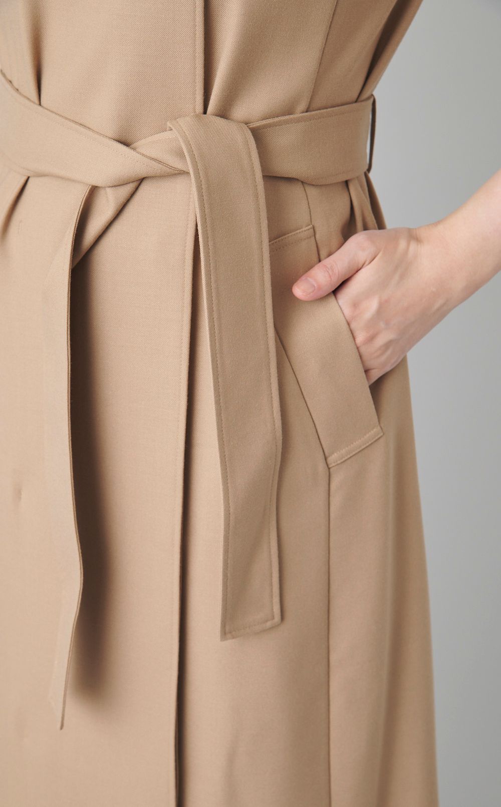 ウールフランネルベルトワンピース