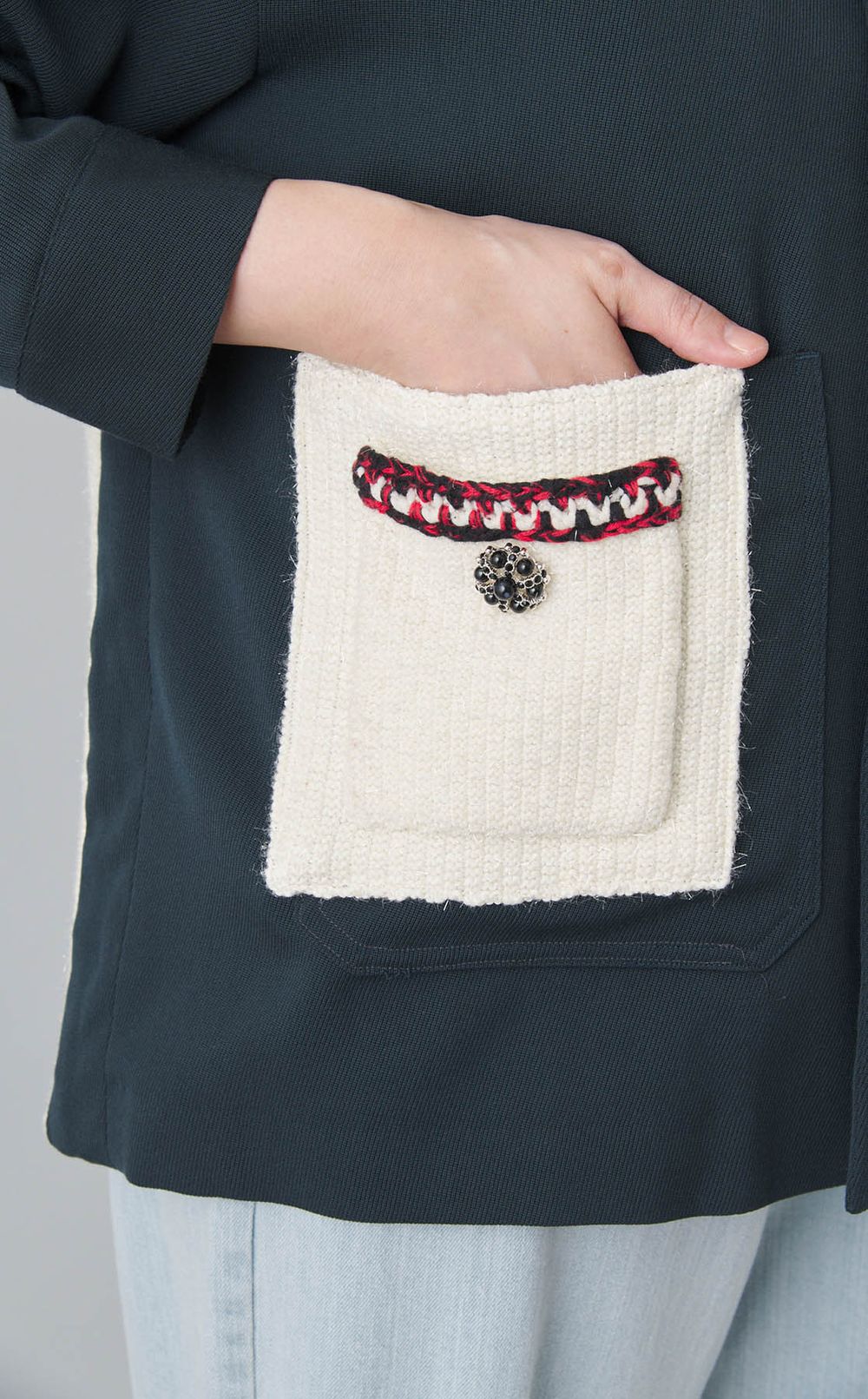 【reADdress】ツイードポケットシャツ