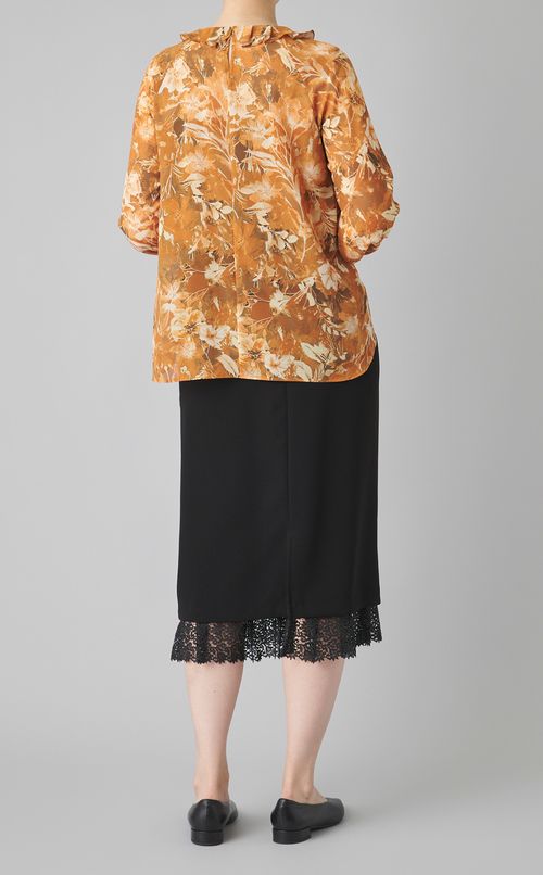 フィオーレプリントフリルブラウス