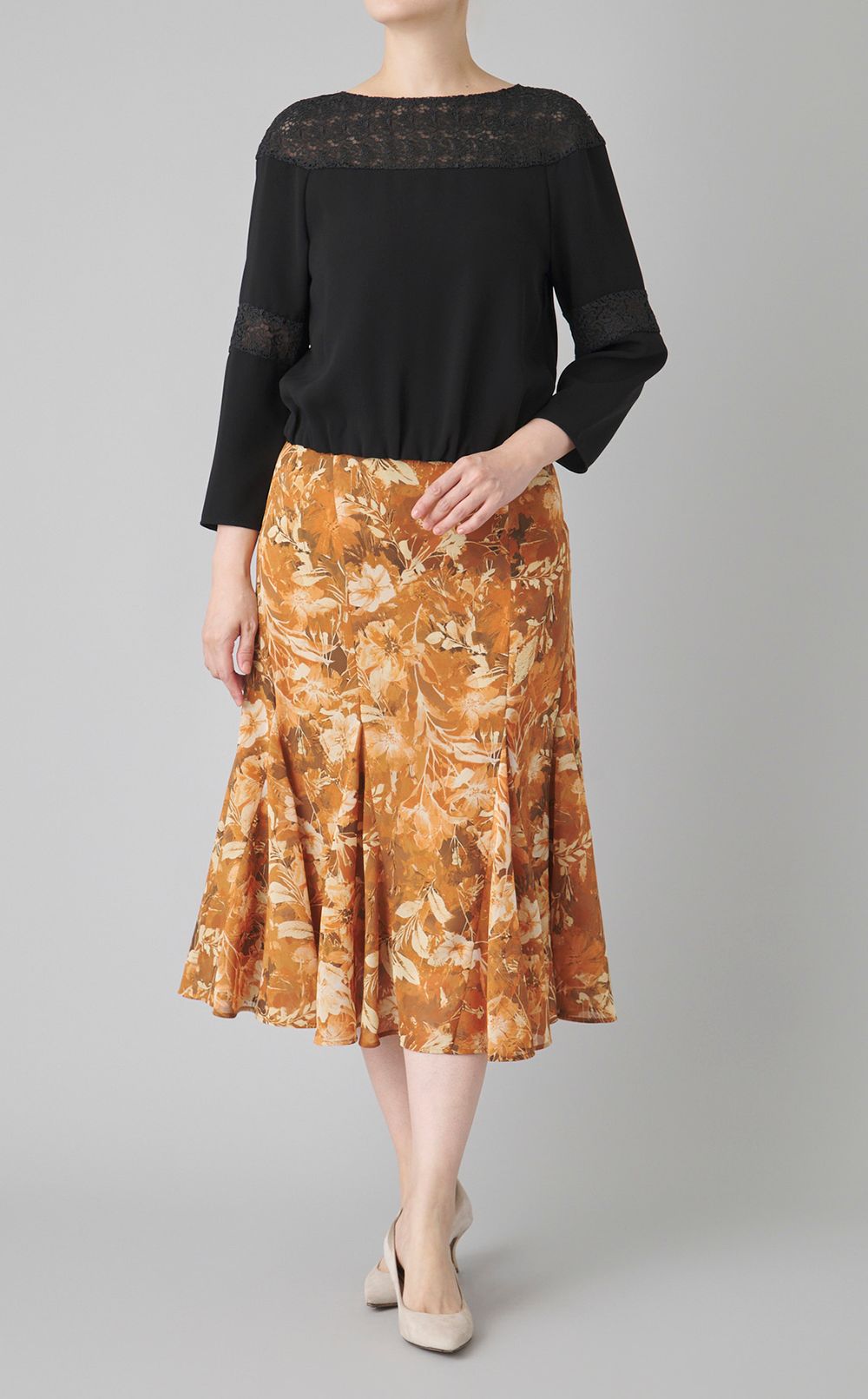フィオーレプリントフレアスカート