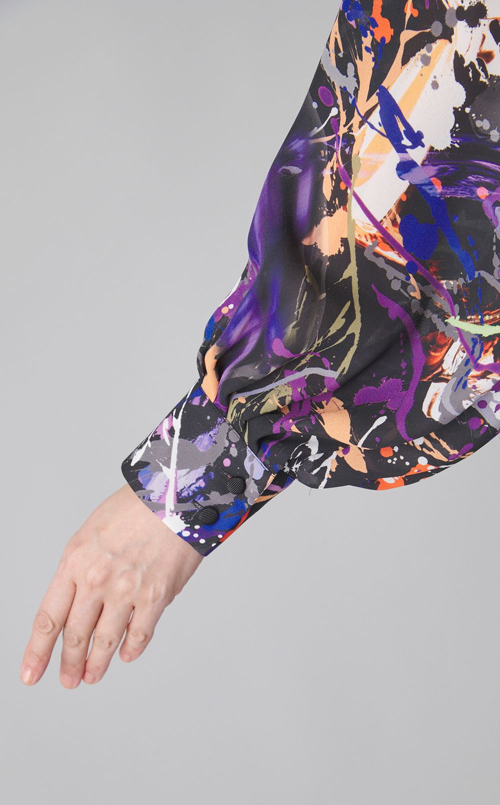 アブストラクトプリントプリーツワンピース