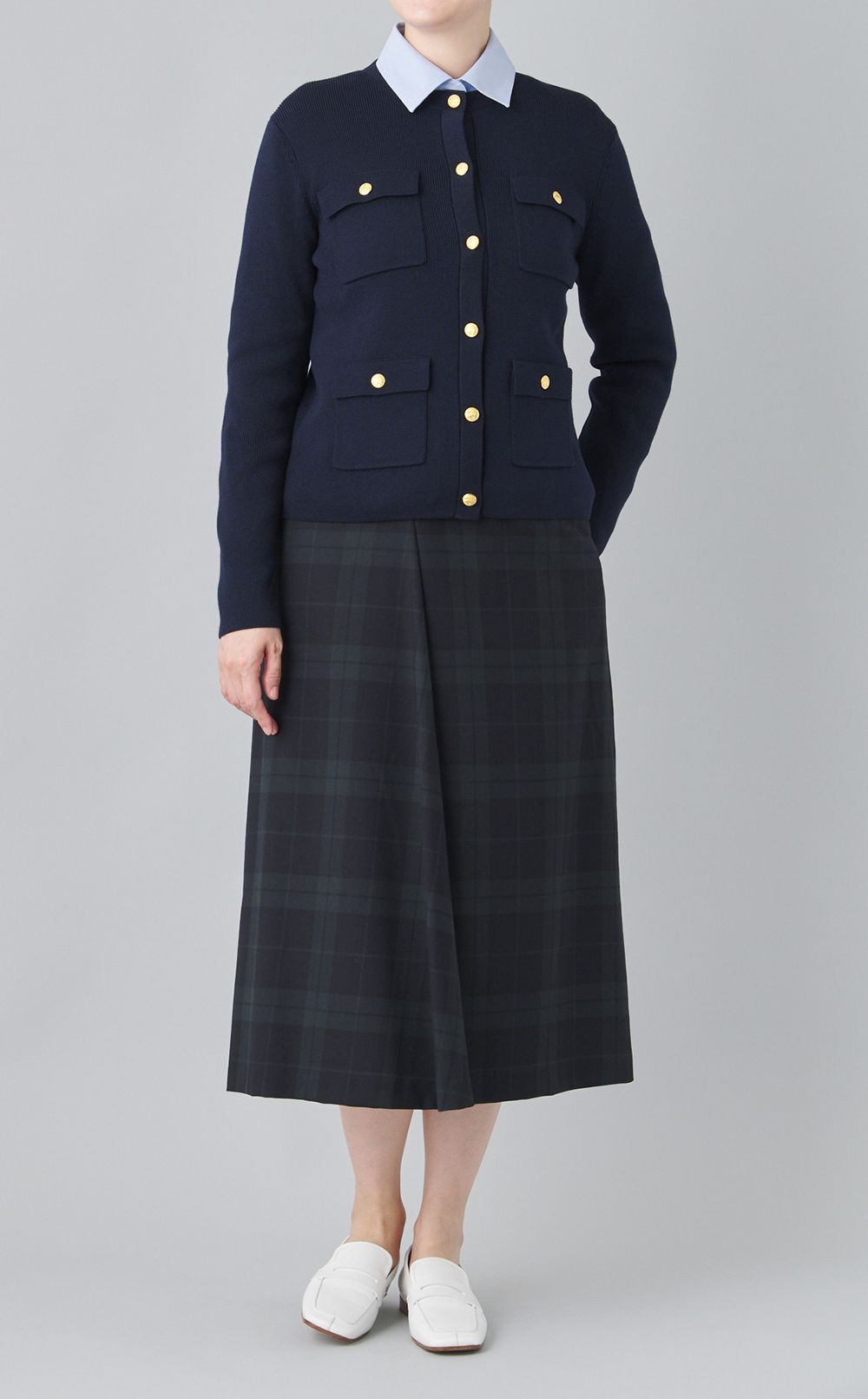 ミラノリブノーカラーニットジャケット