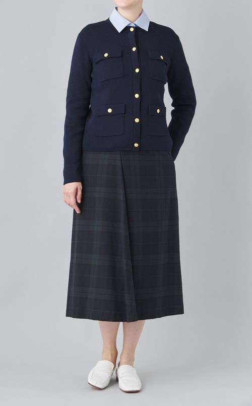 ミラノリブノーカラーニットジャケット