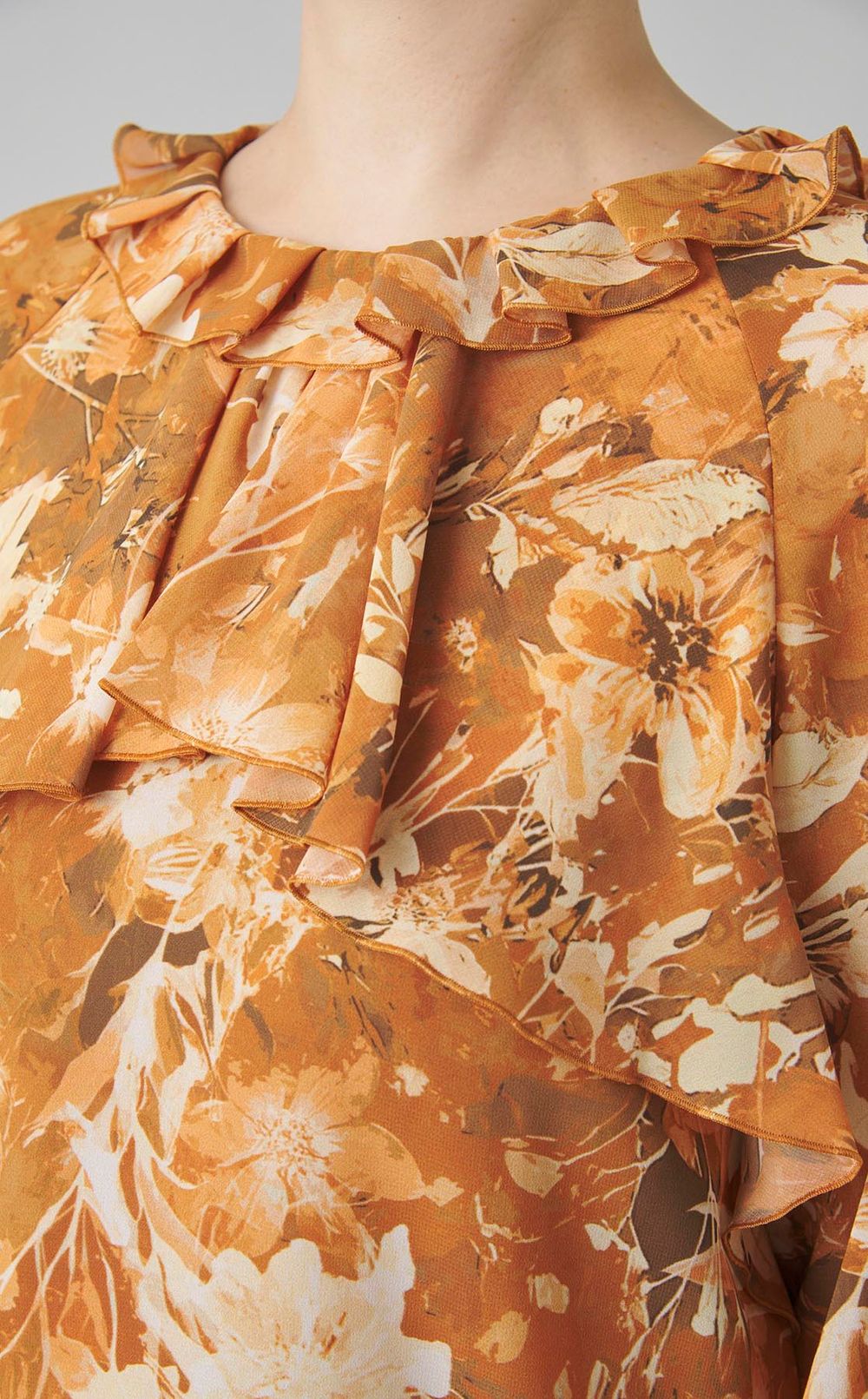 フィオーレプリントフリルブラウス