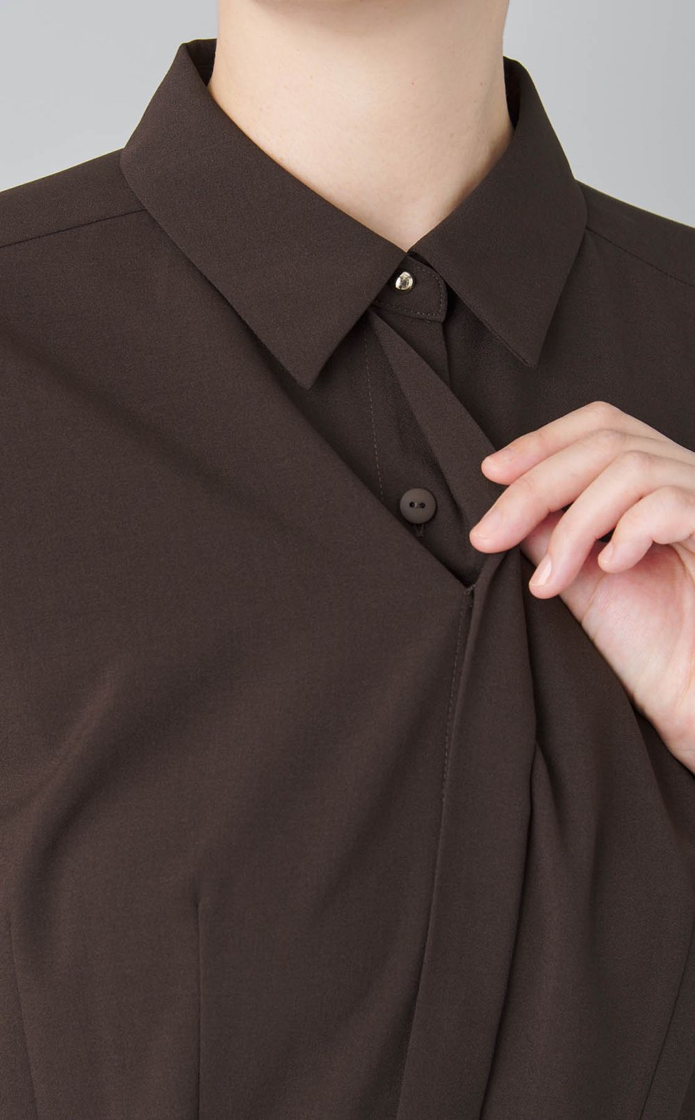 ベルト付きウーリーシャツワンピース