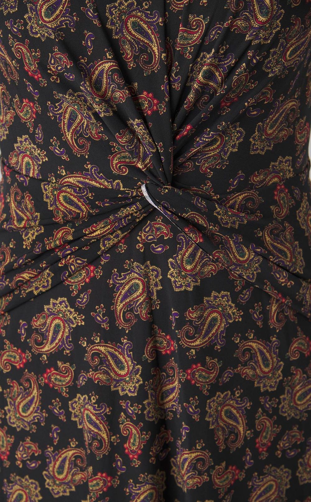 ペーズリープリントジャージーワンピース