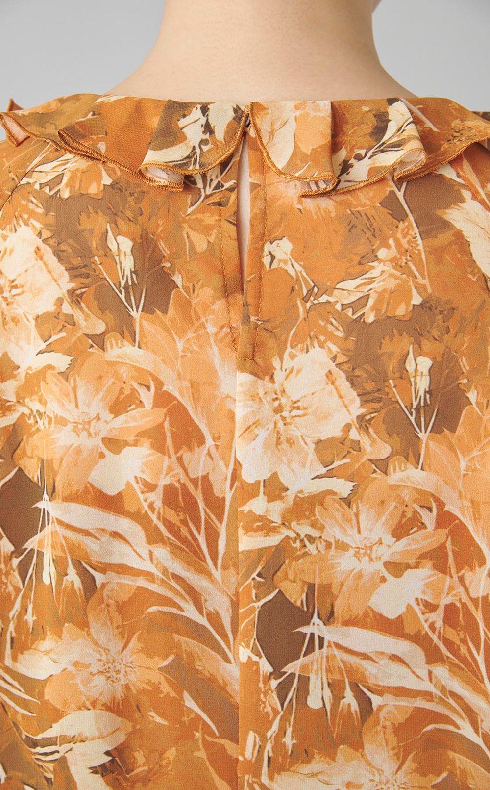 フィオーレプリントフリルブラウス