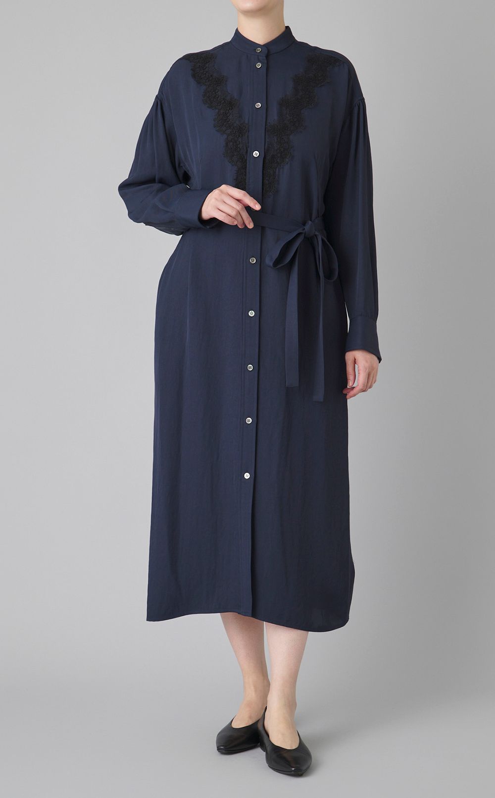 レースコンビシャツワンピース