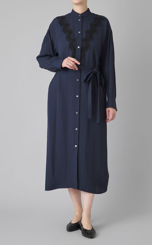 レースコンビシャツワンピース