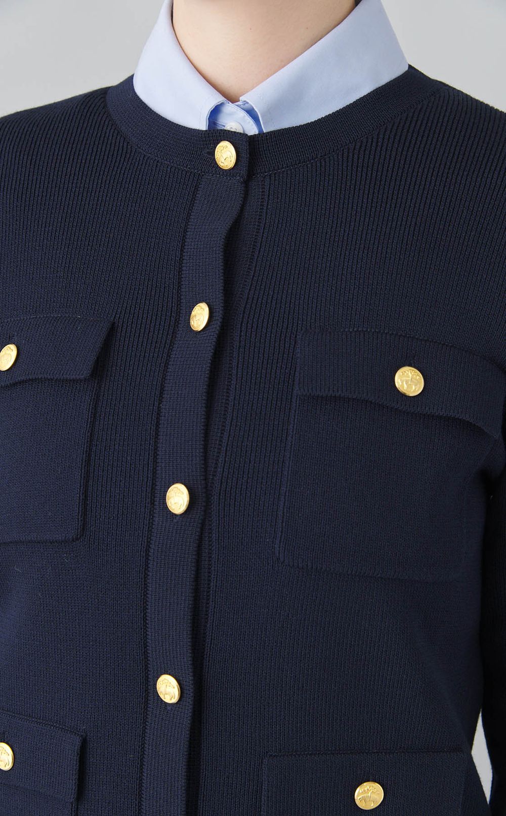 ミラノリブノーカラーニットジャケット