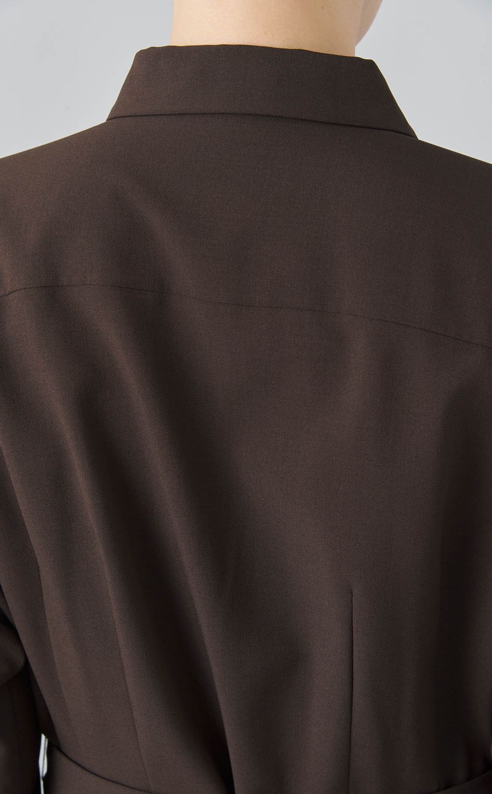 ベルト付きウーリーシャツワンピース