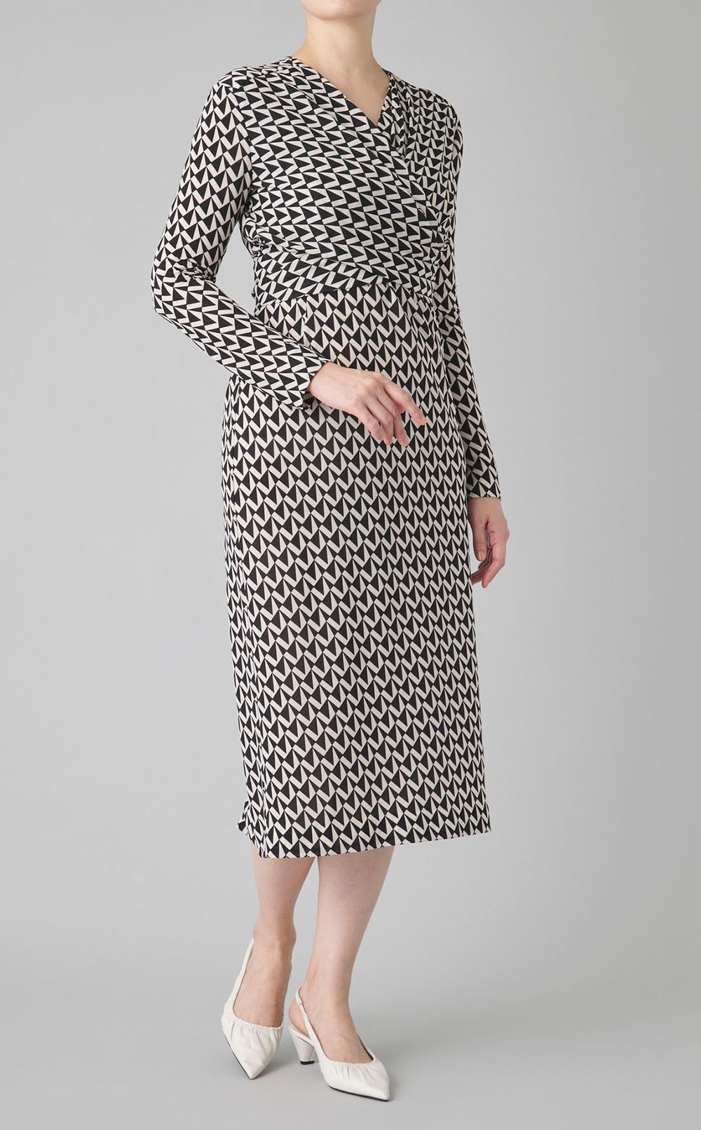 ジャージーストレッチカシュクールドレス