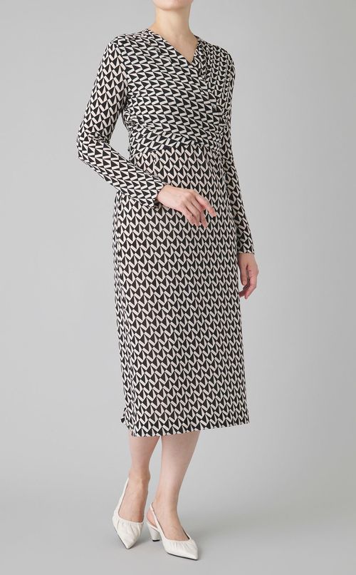 ジャージーストレッチカシュクールドレス