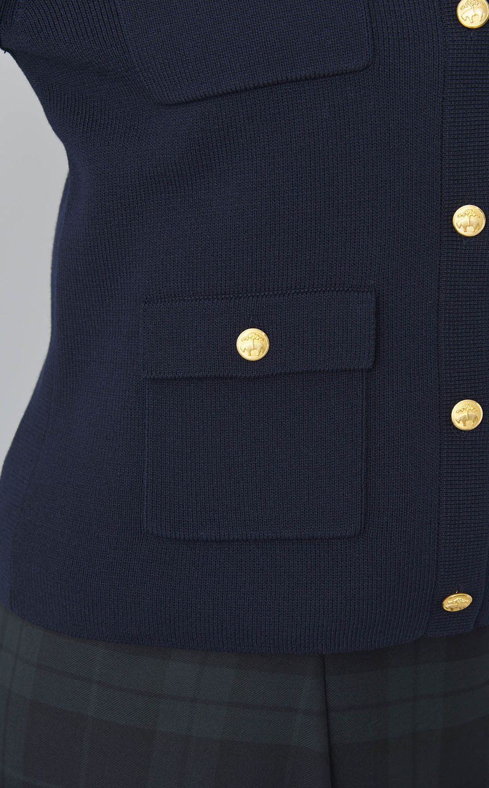 ミラノリブノーカラーニットジャケット