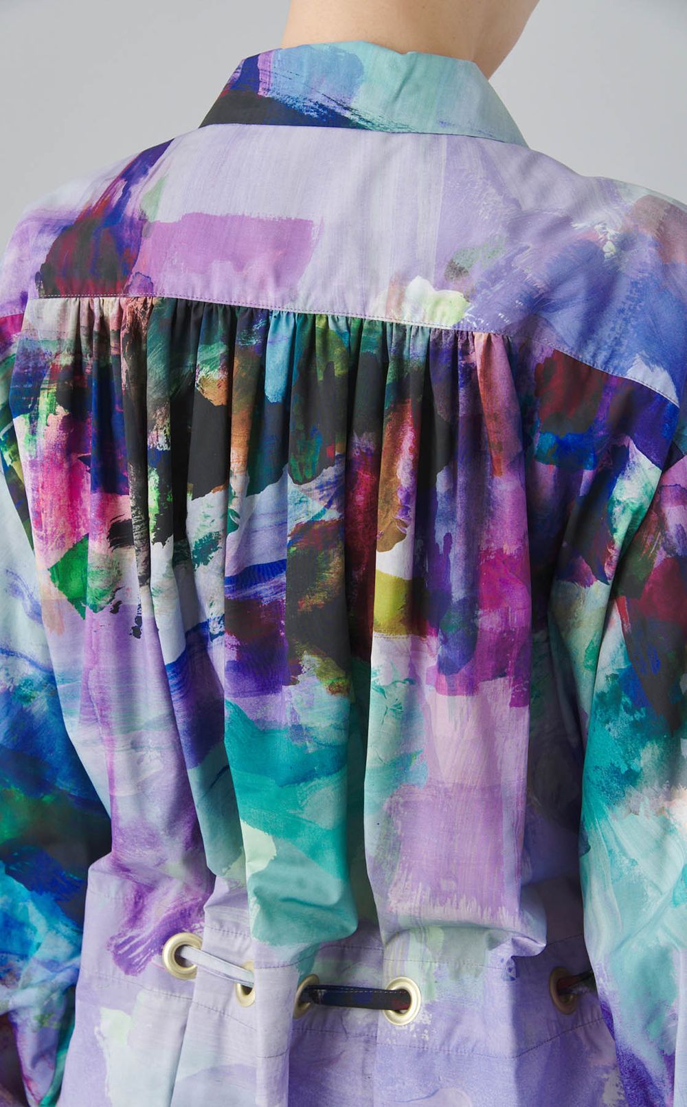 モネプリントコットンシャツワンピース