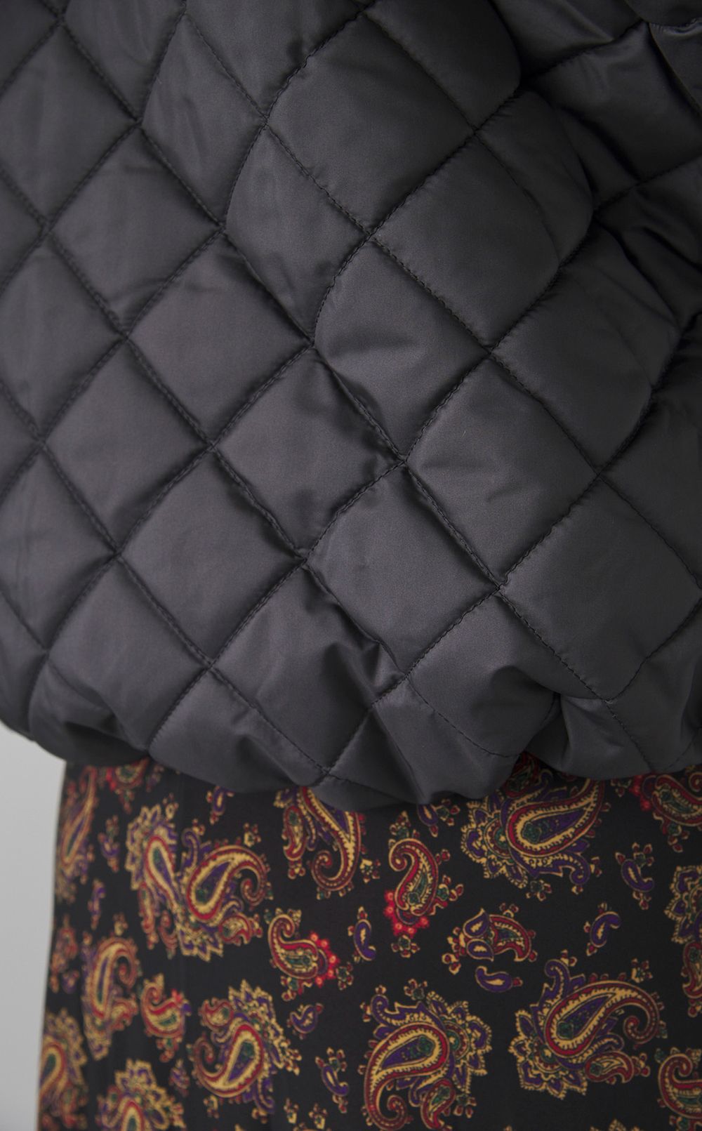 異素材ウールキルティングブルゾン