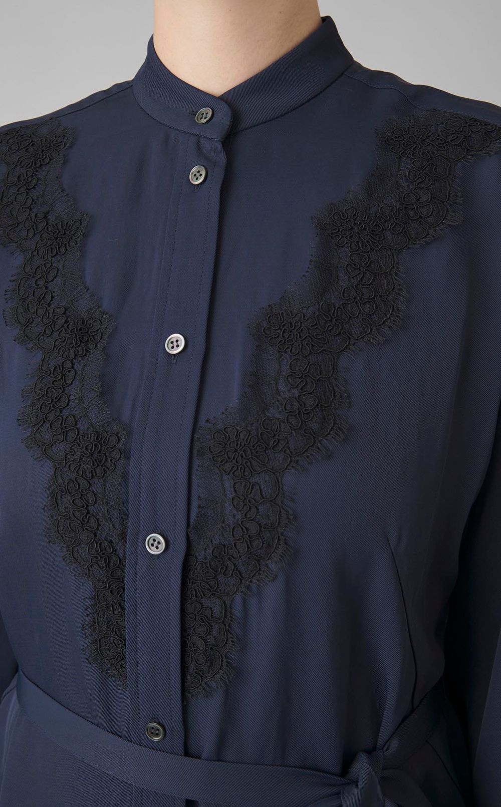 レースコンビシャツワンピース