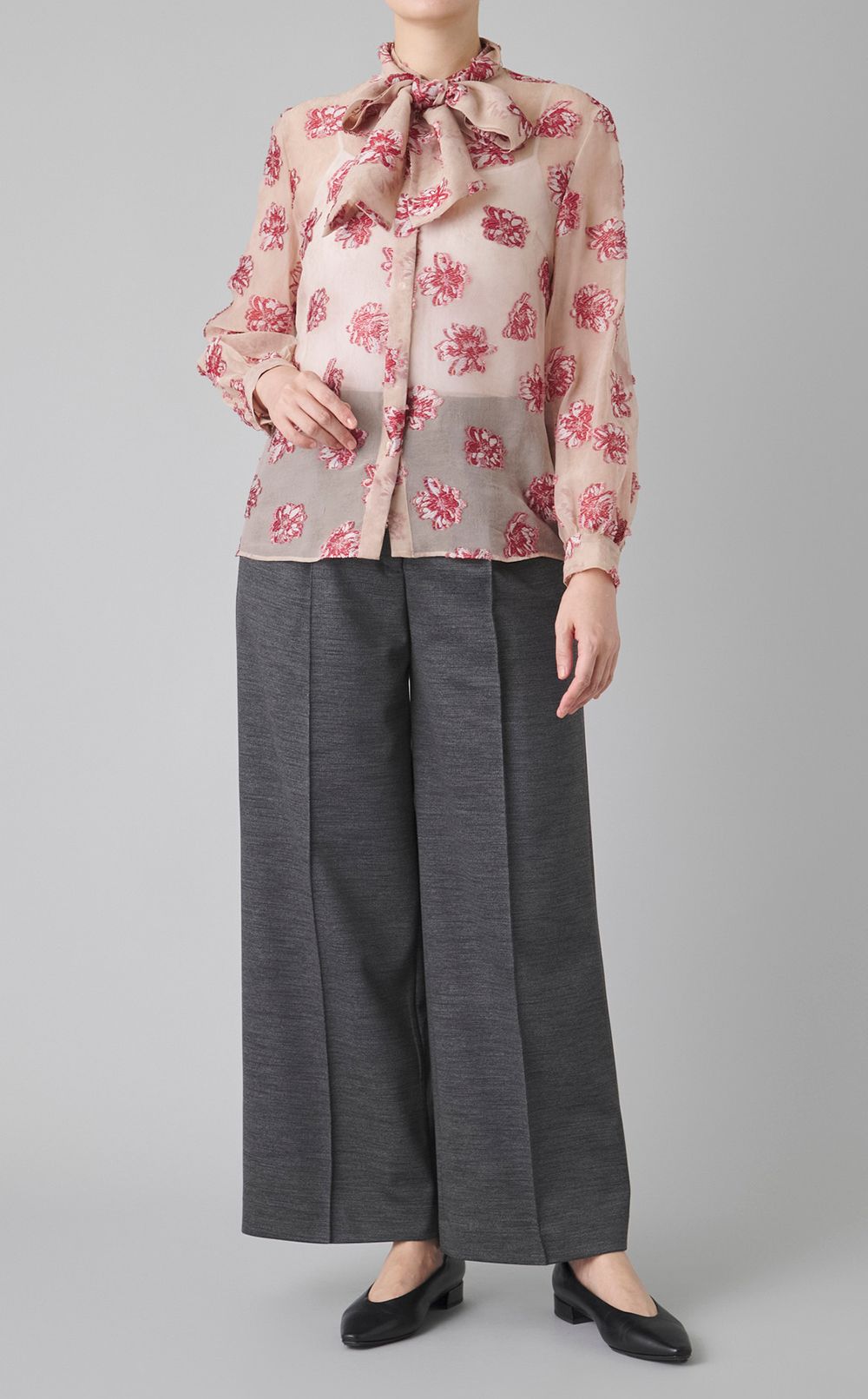 センタープレスワイドパンツ