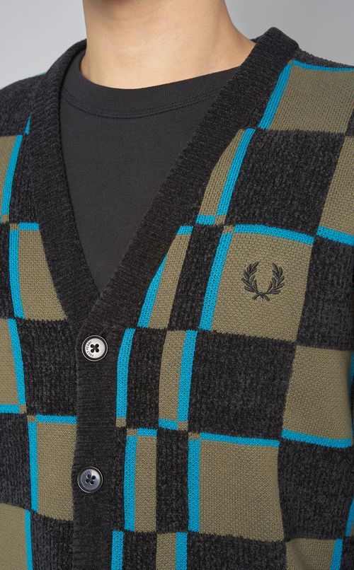 チェッカーボードニットカーディガン