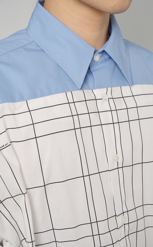 チェックバイカラーシャツ