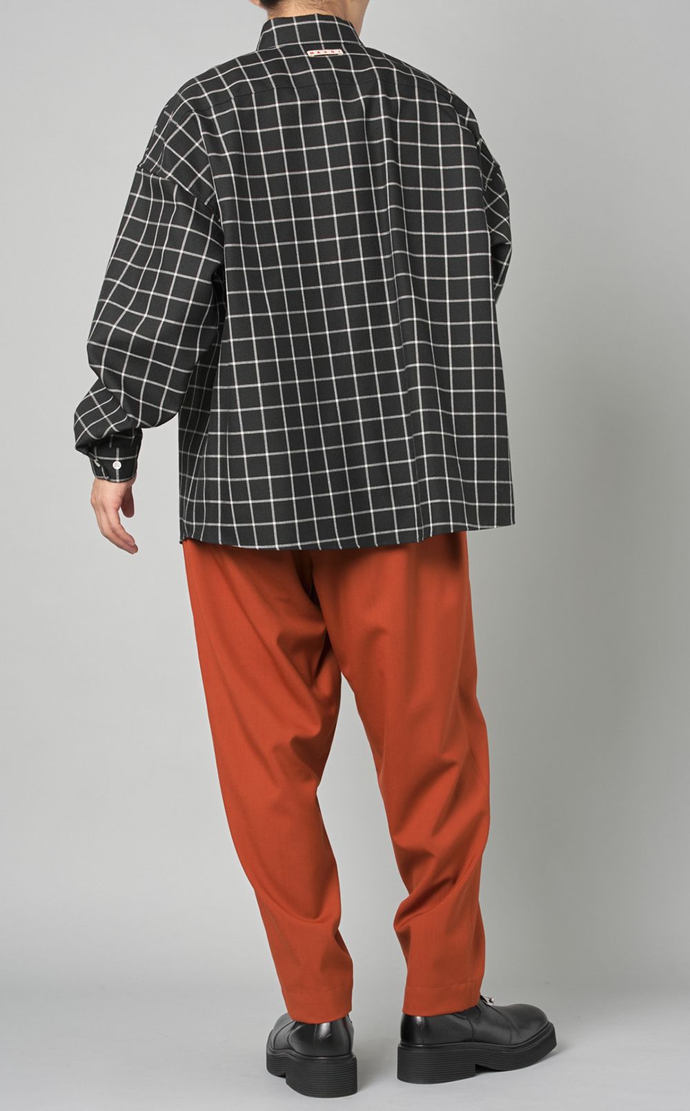 【関税込み】Marni ブラック チェック Tシャツ MARNI|チェックウールシャツ
