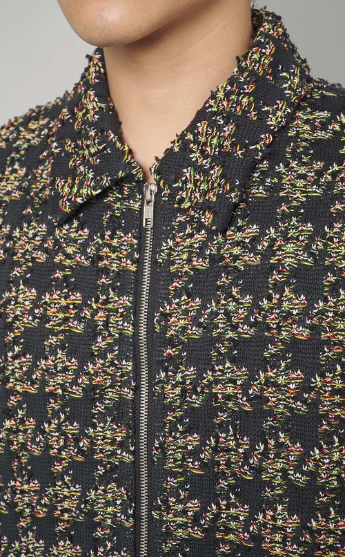 チェックツイードブルゾン