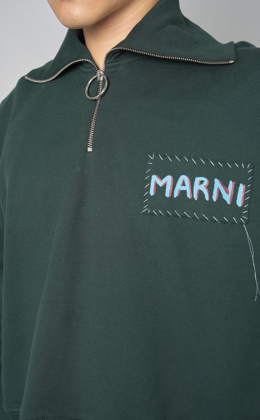 残り僅か!★MARNI★マルニ/ハーフ ジップアップ スウェット MARNI|ロゴハーフジッププルオーバー